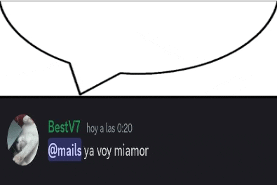 a speech bubble that says best v7 and @mails ya voy miamor