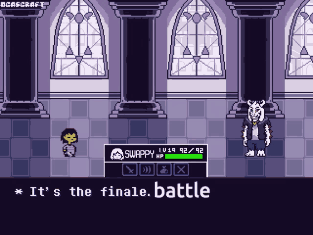 a video game that says it 's the finale battle on the bottom