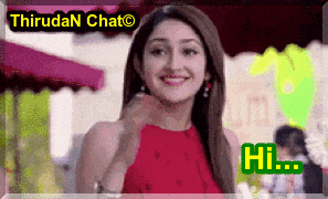 a woman in a red dress is smiling and says hi in green letters