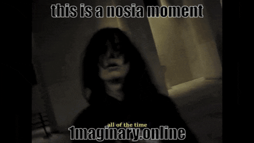 a picture of two people with the caption " this is a nosia moment im looping back "