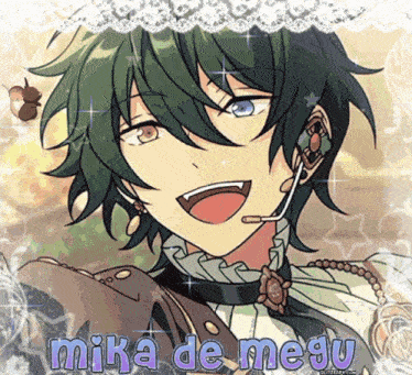 a picture of a anime character with the name mika de megu on it