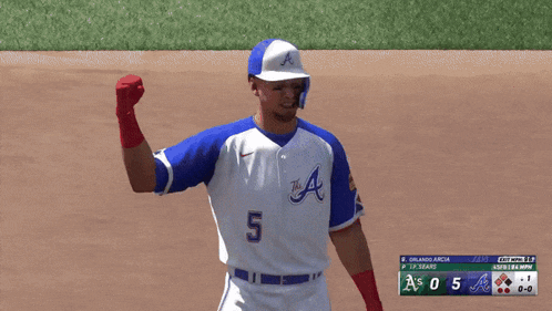 a baseball player wearing a blue and white uniform with the letter a on it
