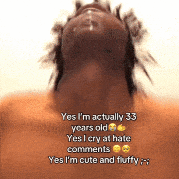 a picture of a person with the words " yes i 'm actually 33 years old "