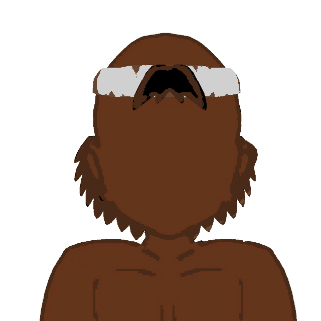 a drawing of a man without a face with a bandage on his head