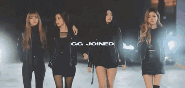 a group of girls standing next to each other with the words gg joined written on the bottom
