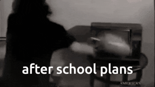 a black and white image with the words after school plans