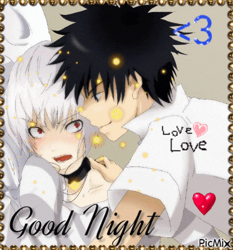 a picture of a boy and a girl with the words good night