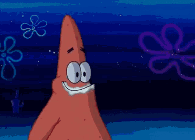 patrick star from spongebob squarepants is making a funny face