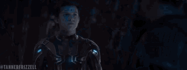 two men are standing next to each other with the words you 're an avenger now