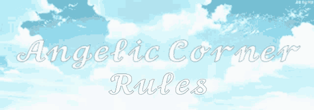 angelic corner rules is written in white on a blue background