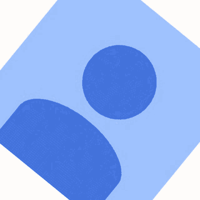 a blue square with a circle in the middle of it