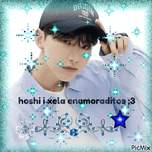 a picture of a boy with the caption hoshi i xela enamorados