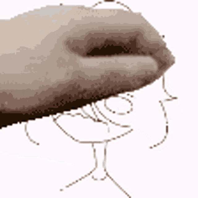 a close up of a person 's hand reaching out towards a drawing on a screen .