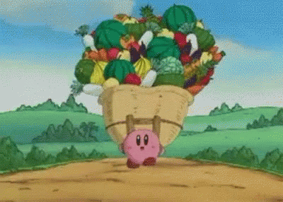 Kirby Carry GIF - Kirby Carry Veggies GIFs