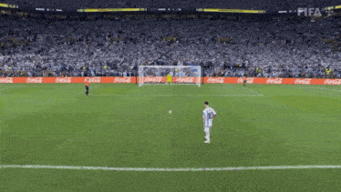 a soccer player wearing a white jersey with the number 10 on it