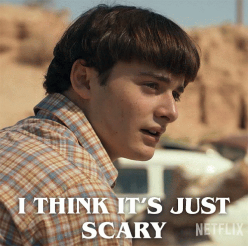 Just scared. Will Byers crying in the van.