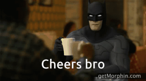 Cheers Gif Batman GIF - Cheers Gif Batman Drink GIFs