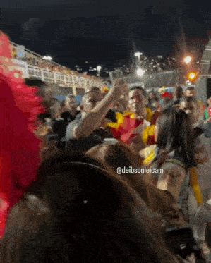a crowd of people are gathered in a stadium with the hashtag deibsonleicam