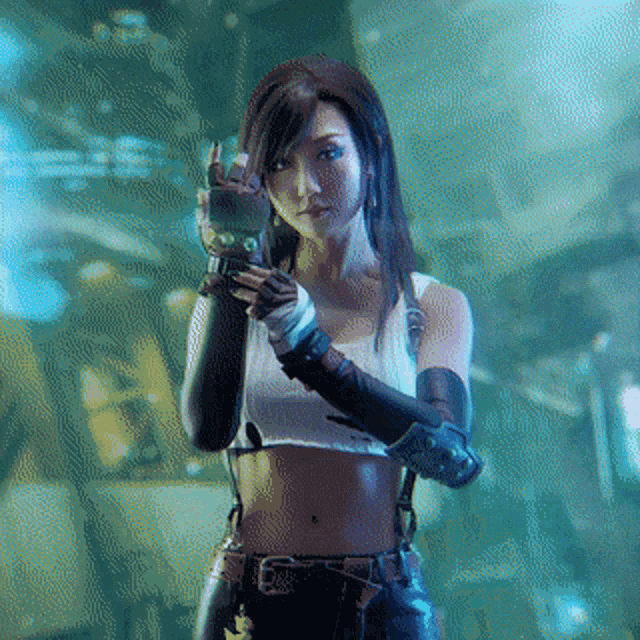 a pixelated image of tifa from final fantasy