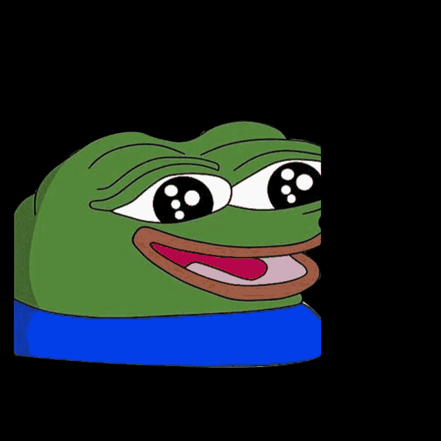 a cartoon of a green frog with sunglasses behind it