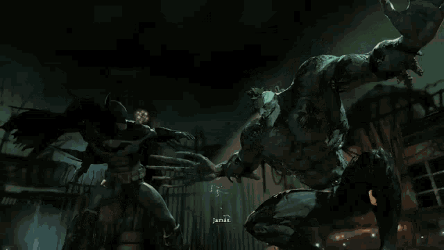 batman and joker fighting in a video game