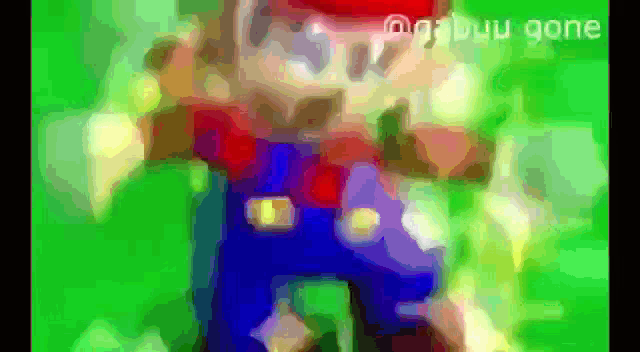 a blurred image of mario with the words " you gone " on the bottom right