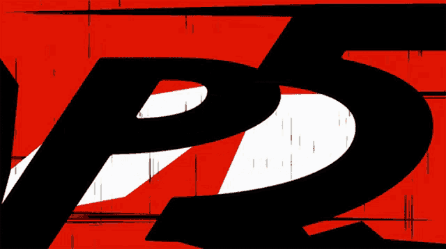 a red and white striped background with the words persona 5 on it