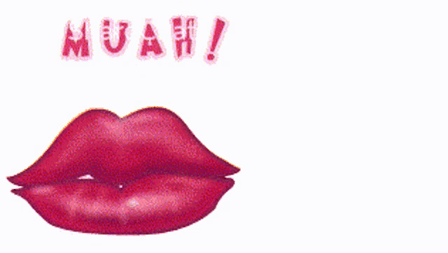 a picture of a woman 's lips and a heart with the words muah written above it
