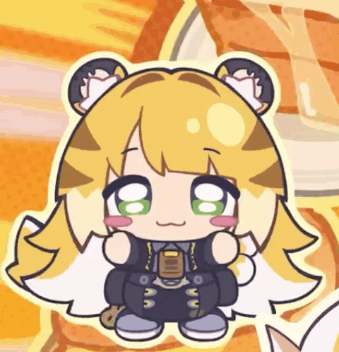 a cartoon drawing of a girl with a tiger 's head