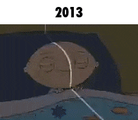 a picture of a cartoon character with the year 2013 on it