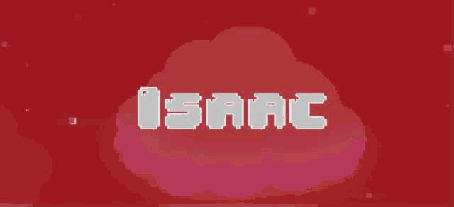 the name isaac is on a red background with a cloud