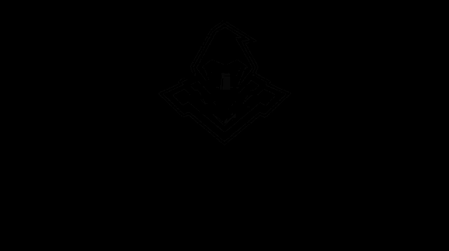 a logo for ghost with a hooded figure