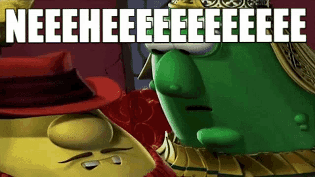 a cartoon character with the words neeeheeeeeeeeeeeeeeeeeeee