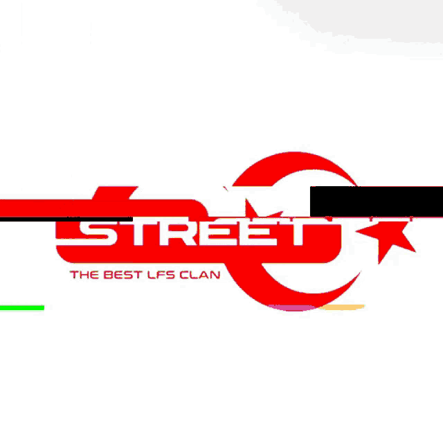 a red and green street logo with a star