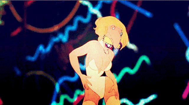 a cartoon drawing of a woman in a swimsuit