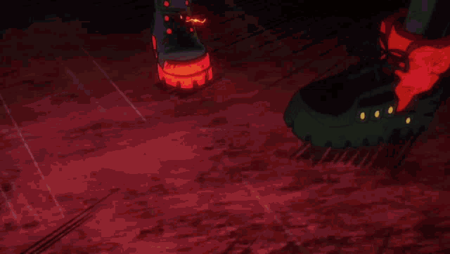 a red and blue lightning bolt is coming out of a red object in a video game .