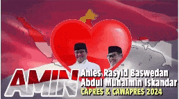 two men are standing in front of a heart with the word amin on it