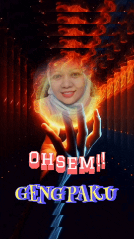 a picture of a woman with the words ohsem gengpaku on it
