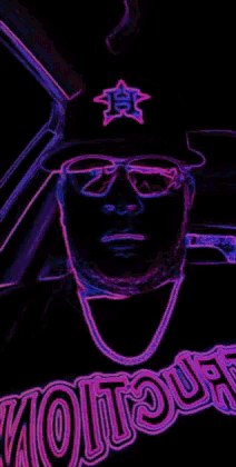 a man is wearing sunglasses and a hat that says astros