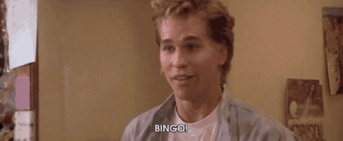 a young man is smiling and talking about bingo .