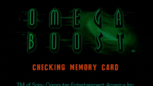 a omega boost checking memory card is displayed on a black background