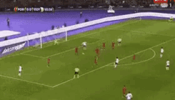 a soccer game is being played on a field with a pepsi ad in the corner