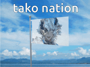 a flag with a picture of a man on it and the words tako nation below it