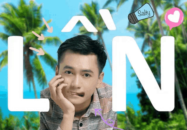 a man with a salt shaker and the word lin