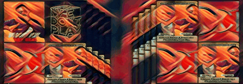 a painting of a cube that says " do n't play " on it