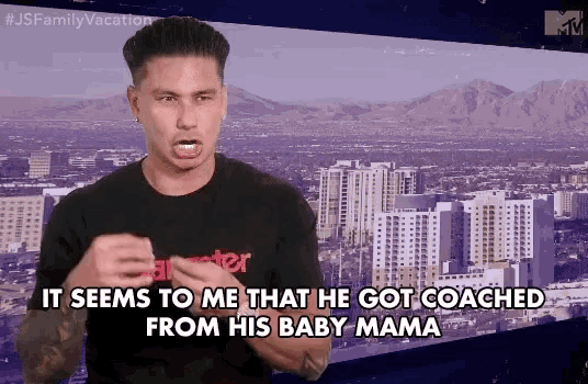 a man says it seems to me that he got coached from his baby mama in front of a city