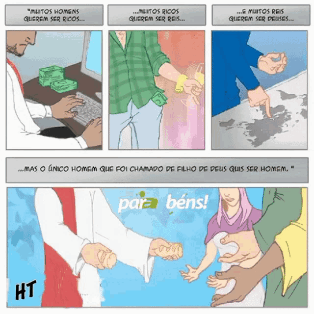 a cartoon in a foreign language that says para bens on the bottom