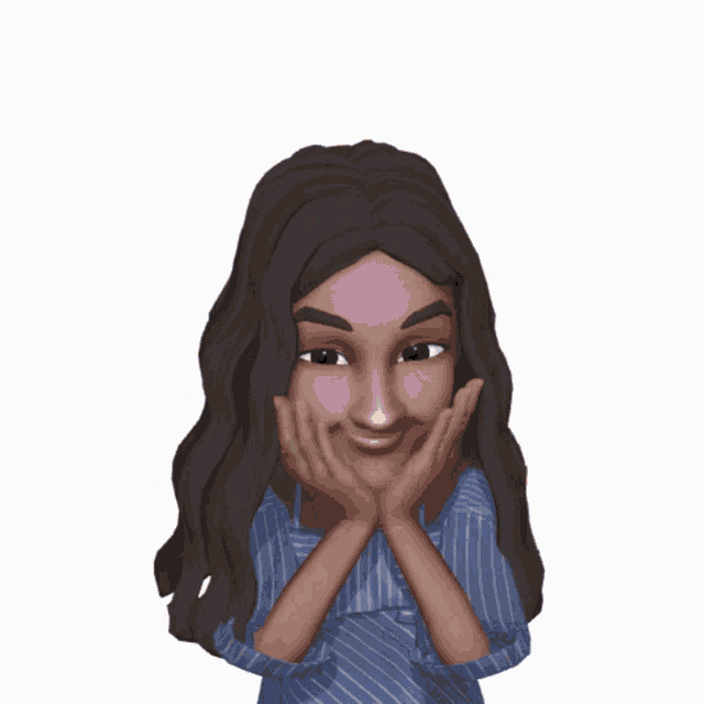 a cartoon of a woman with hearts behind her