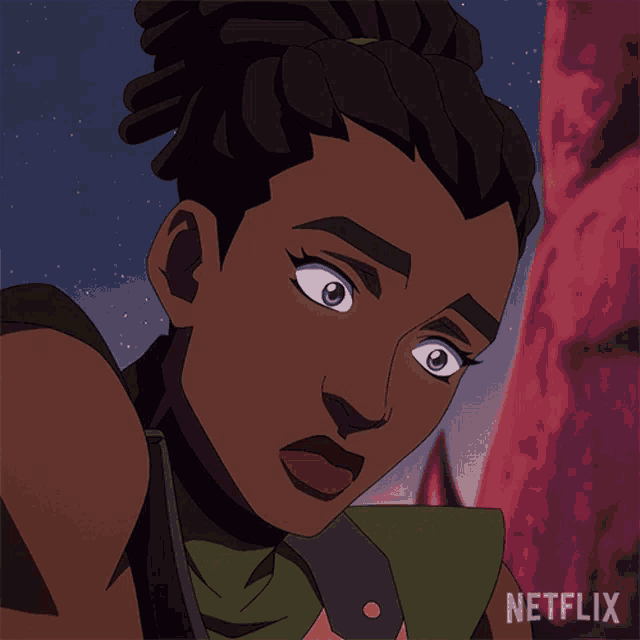 a close up of a cartoon character with netflix written in the corner