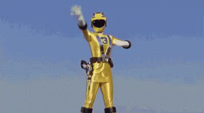 J'Ai Gagné GIF - Pose Power Ranger Yellow GIFs